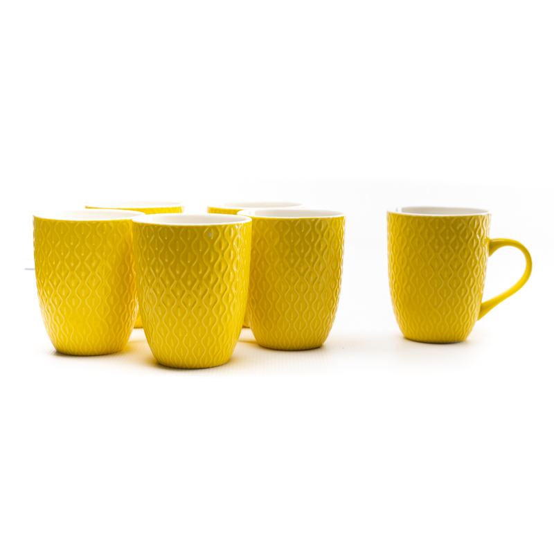 Copia Harden Kauro Double Coloured Mugs 6pcs Set(Yellow)