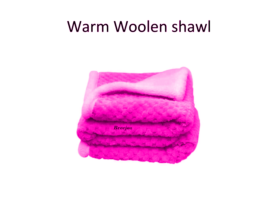 Breejoz Warm Woolen Baby Shawl Pink